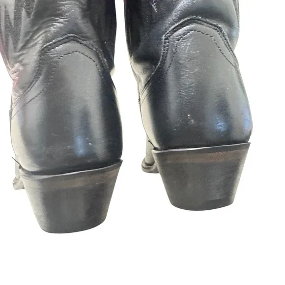 Old West Black Heeled Boots - Picture 7 of 9